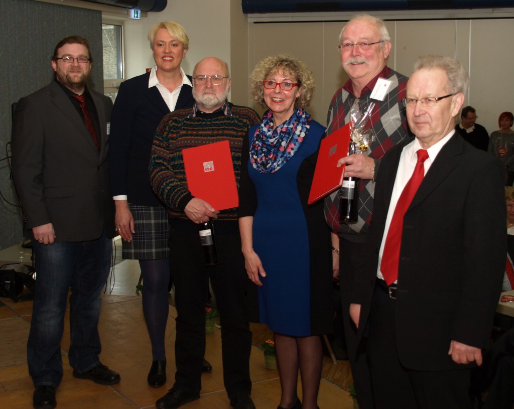 v.l.n.r: Daniel Dobbelstein, Iris Heinisch, , Marlies Sieburg, Fritz Heiderichs, Peter Müller