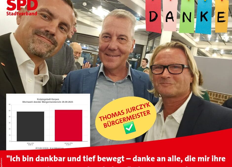 Thomas Jurczyk ist neuer Bürgermeister der Kolpingstadt Kerpen
